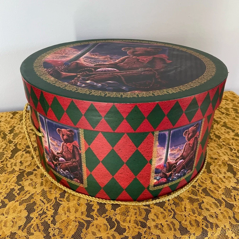 Vintage Teddy Bear Storage/Hat Box